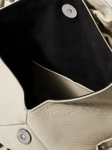 Dries Van Noten Scrunchie Ruffled Glossed-leather Clutch | Thumbnail 5