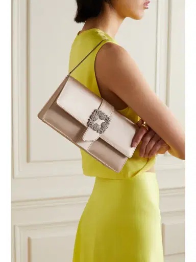 Manolo Blahnik Capri Crystal-embellished Satin Clutch | Thumbnail 6