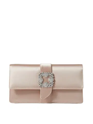 Manolo Blahnik Capri Crystal-embellished Satin Clutch | Thumbnail 1
