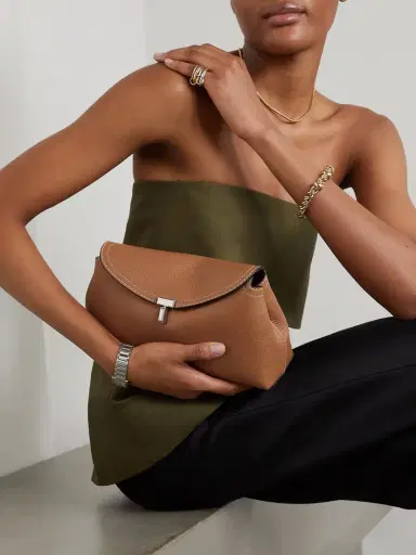 TOTEME T-lock Textured-leather Clutch | Thumbnail 2 TOTEME T-lock Textured-leather Clutch | Thumbnail 2