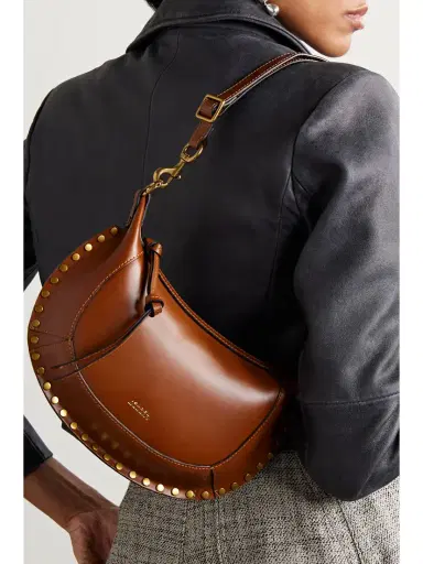 Isabel Marant Oskan Moon Studded Leather Shoulder Bag | Thumbnail 2