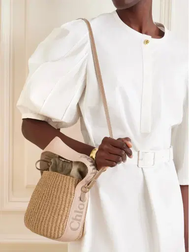 Chloé Woody Small Leather-trimmed Raffia Basket Bag | Thumbnail 2 Chloé Woody Small Leather-trimmed Raffia Basket Bag | Thumbnail 2