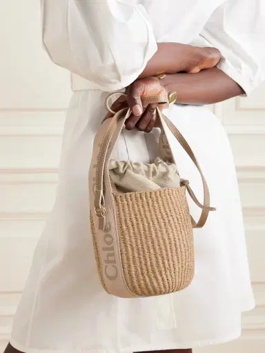 Chloé Woody Small Leather-trimmed Raffia Basket Bag | Thumbnail 6 Chloé Woody Small Leather-trimmed Raffia Basket Bag | Thumbnail 6