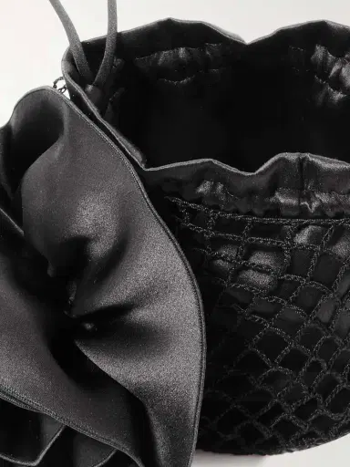 Magda Butrym Devana Small Silk And Crocheted Cotton-blend And Leather Tote | Thumbnail 5 Magda Butrym Devana Small Silk And Crocheted Cotton-blend And Leather Tote | Thumbnail 5