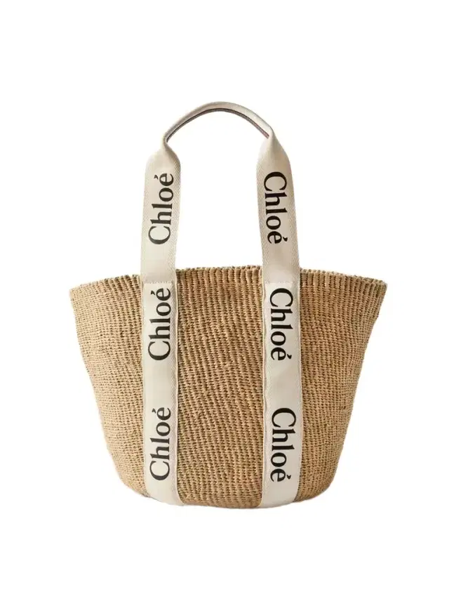 Woody Large Leather-trimmed Raffia Tote