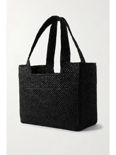 Loewe + Paula's Ibiza Medium Embroidered Two-tone Raffia Tote | Thumbnail 3