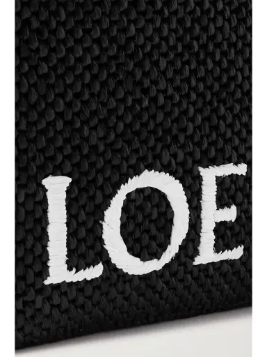 Loewe + Paula's Ibiza Medium Embroidered Two-tone Raffia Tote | Thumbnail 4