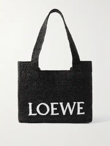 Loewe + Paula's Ibiza Medium Embroidered Two-tone Raffia Tote | Thumbnail 7
