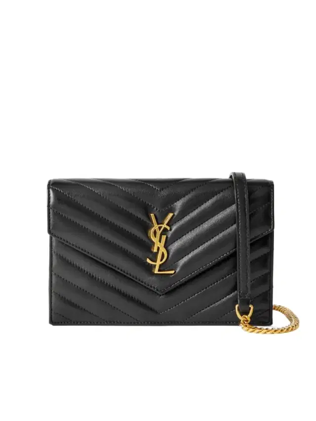 Cassandre Mini Matelassé Leather Chain Wallet