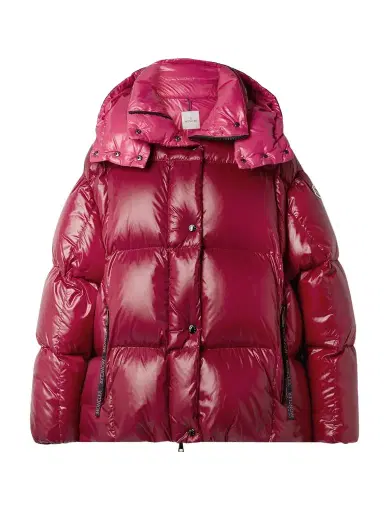 Moncler Parana Hooded Quilted Padded Shell Down Jacket - Burgundy | Thumbnail 1