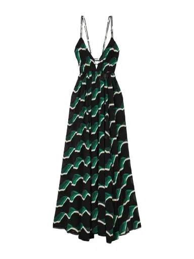 Ulla Johnson Adonis Open-back Fil Coupé Chiffon Maxi Dress - Black | Thumbnail 1 Ulla Johnson Adonis Open-back Fil Coupé Chiffon Maxi Dress - Black | Thumbnail 1