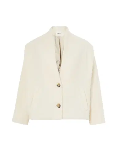 Marant Étoile Drogo Brushed Knitted Jacket - Ecru | Thumbnail 1 Marant Étoile Drogo Brushed Knitted Jacket - Ecru | Thumbnail 1