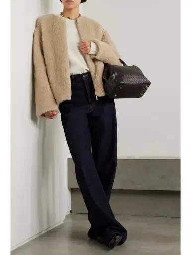 Max Mara Panno Grosgrain-trimmed Alpaca, Wool And Silk-blend Fleece Jacket | Thumbnail 3 Max Mara Panno Grosgrain-trimmed Alpaca, Wool And Silk-blend Fleece Jacket | Thumbnail 3