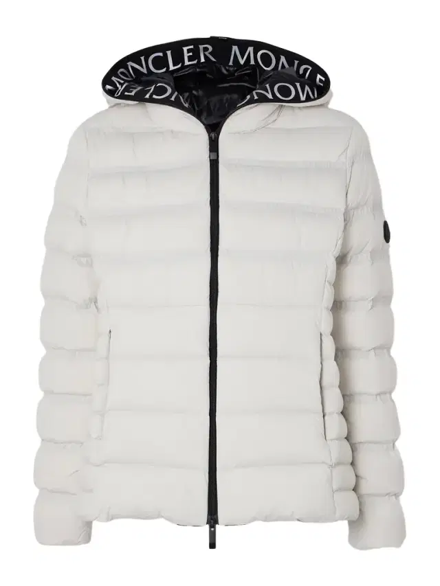 Appliquéd Webbing-trimmed Quilted Shell Down Jacket - White
