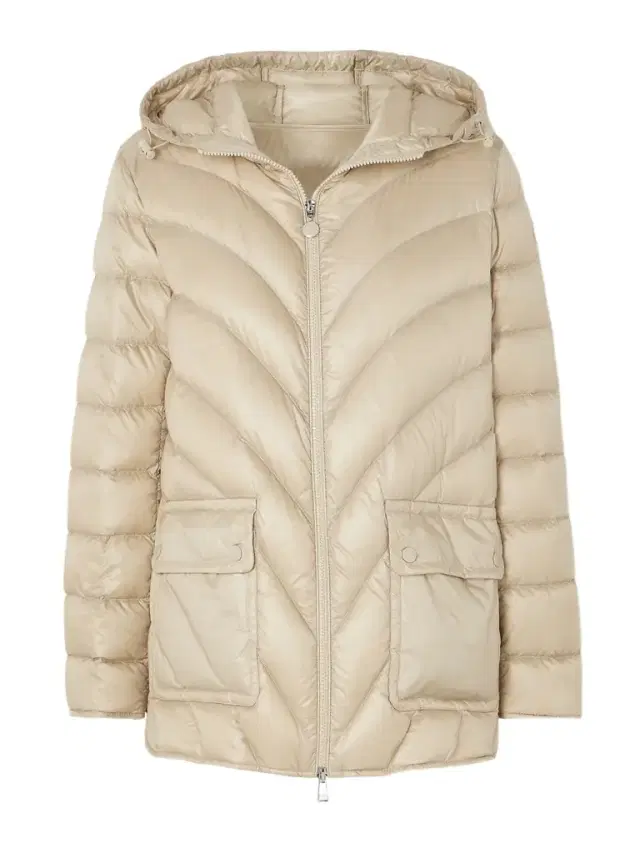 Argenno Hooded Belted Appliquéd Quilted Shell Down Coat - Neutrals
