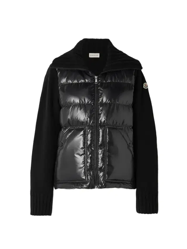 Wool And Quilted Glossed-shell Down Jacket - Black