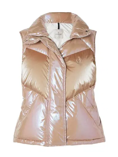 Moncler Faucille Quilted Metallic Shell Down Vest - Pink | Thumbnail 1 Moncler Faucille Quilted Metallic Shell Down Vest - Pink | Thumbnail 1
