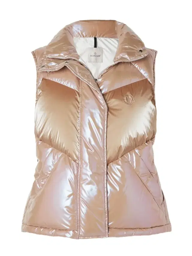 Faucille Quilted Metallic Shell Down Vest - Pink