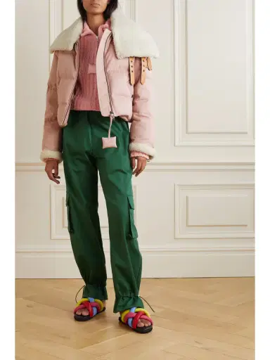 Moncler Genius + Jw Anderson Penygarder Shearling-trimmed Quilted Denim Down Jacket | Thumbnail 2 Moncler Genius + Jw Anderson Penygarder Shearling-trimmed Quilted Denim Down Jacket | Thumbnail 2