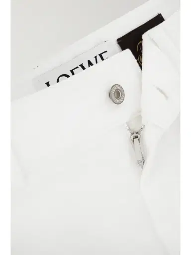Loewe + Paula's Ibiza Leather-trimmed Embroidered High-rise Wide-leg Jeans | Thumbnail 5