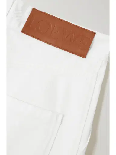 Loewe + Paula's Ibiza Leather-trimmed Embroidered High-rise Wide-leg Jeans | Thumbnail 6