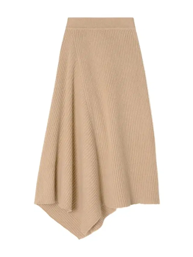 Loro Piana Asymmetric Ribbed Cashmere Midi Skirt