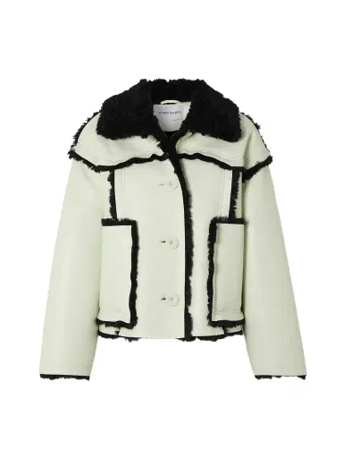STAND STUDIO Callie Faux Fur-trimmed Faux Leather Jacket - Green | Thumbnail 1 STAND STUDIO Callie Faux Fur-trimmed Faux Leather Jacket - Green | Thumbnail 1