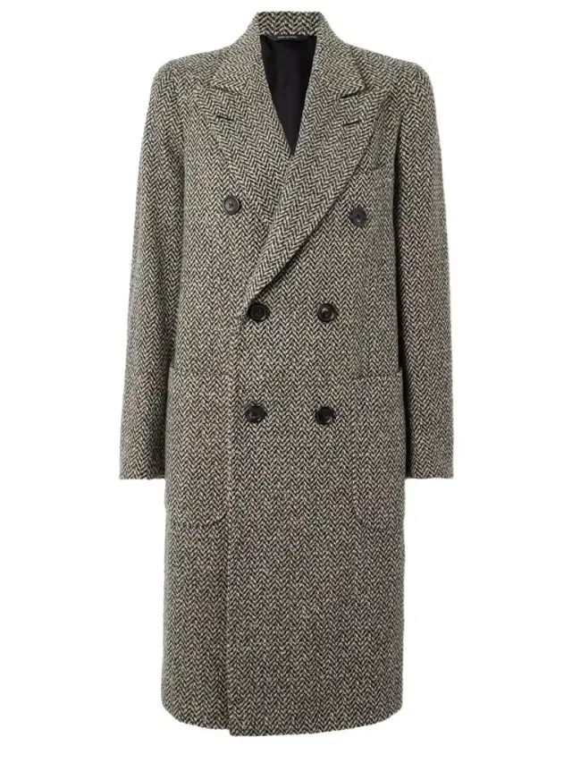 Loro Piana Herwin Double-breasted Herringbone Linen And Cashmere-blend Coat