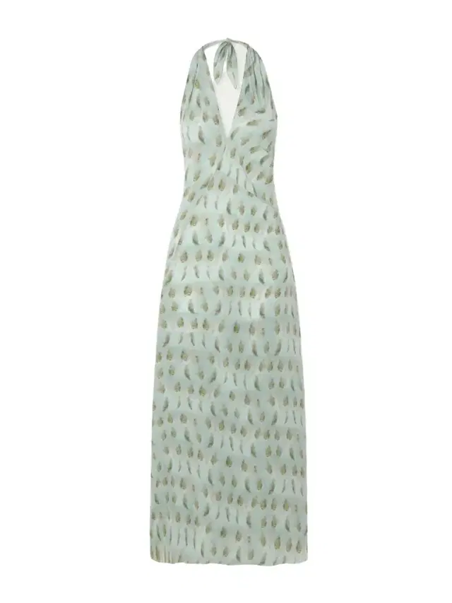 + Net Sustain Mena Open-back Printed Silk Halterneck Maxi Dress - Blue + Net Sustain Mena Open-back Printed Silk Halterneck Maxi Dress - Blue