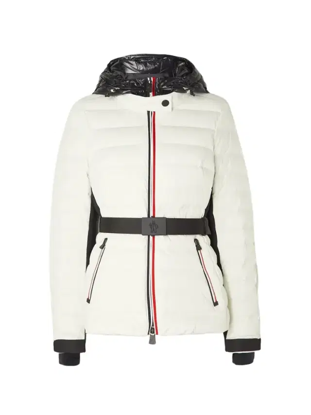 Bruche Belted Two-tone Quilted Down Ski Jacket - White