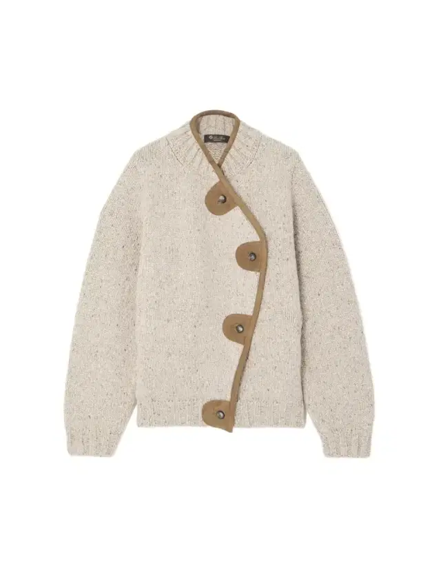 Loro Piana Newcastle Asymmetric Suede-trimmed Wool And Cashmere-blend Cardigan