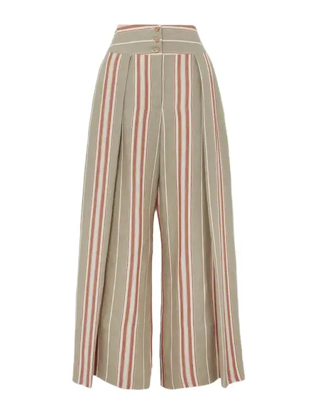 Loro Piana Notan Striped Linen Wide-leg Pants