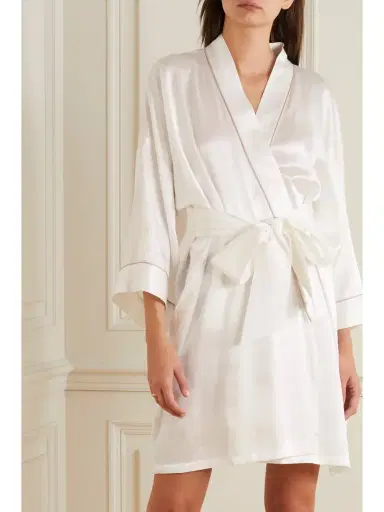 Olivia von Halle Mimi Silk-satin Robe | Thumbnail 2 Olivia von Halle Mimi Silk-satin Robe | Thumbnail 2