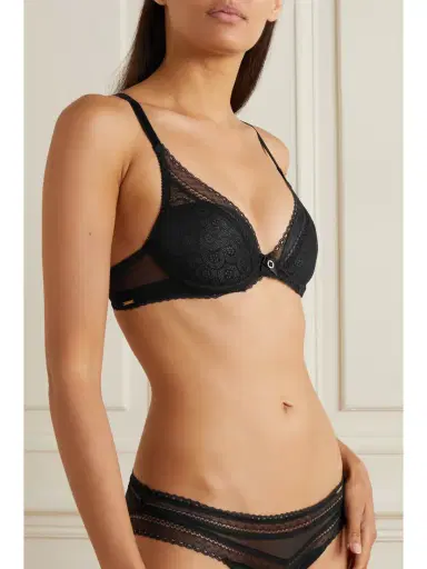 CHANTELLE Festivité Stretch-lace And Tulle Underwired Plunge T-shirt Bra | Thumbnail 2