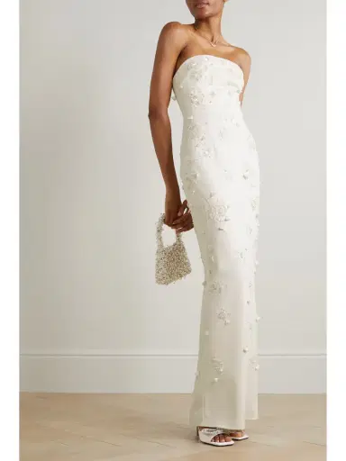 Clio Peppiatt Strapless Embellished Stretch-crepe Gown | Thumbnail 3 Clio Peppiatt Strapless Embellished Stretch-crepe Gown | Thumbnail 3
