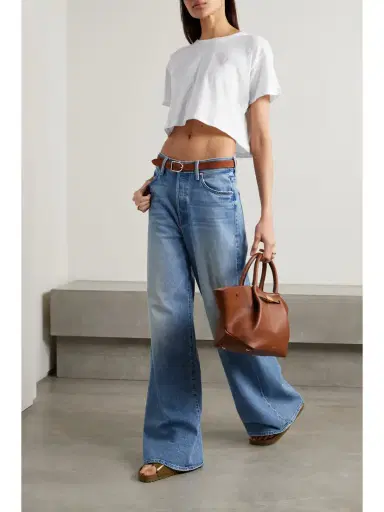 LESET Cropped Slub Cotton-jersey T-shirt | Thumbnail 3 LESET Cropped Slub Cotton-jersey T-shirt | Thumbnail 3