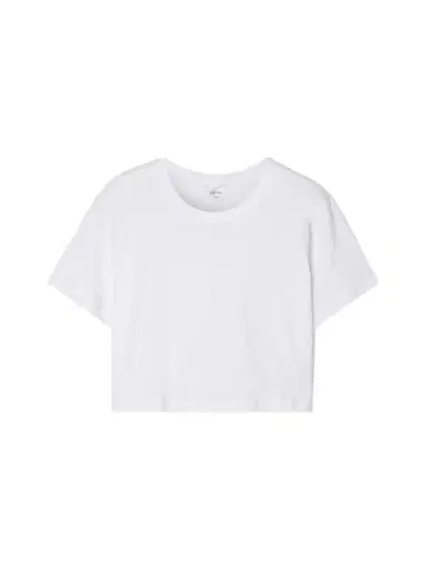 LESET Cropped Slub Cotton-jersey T-shirt | Thumbnail 1 LESET Cropped Slub Cotton-jersey T-shirt | Thumbnail 1