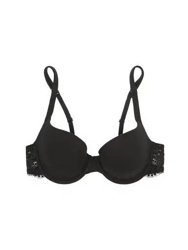 La Perla Souple Lace-trimmed Stretch Cotton-blend Jersey Contour Bra - Black | Thumbnail 1