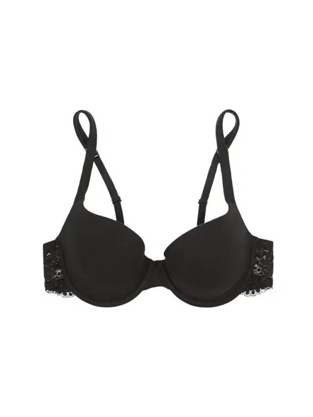 Souple Lace-trimmed Stretch Cotton-blend Jersey Contour Bra - Black