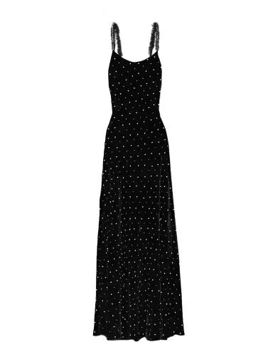 LoveShackFancy Aspen Lace-trimmed Embellished Velvet Maxi Dress - Black | Thumbnail 1 LoveShackFancy Aspen Lace-trimmed Embellished Velvet Maxi Dress - Black | Thumbnail 1
