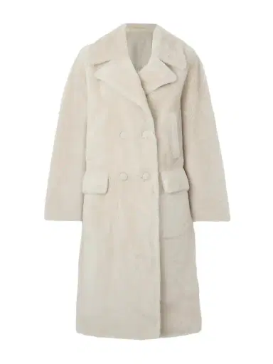 Yves Salomon Double-breasted Shearling Coat - Off-white | Thumbnail 1 Yves Salomon Double-breasted Shearling Coat - Off-white | Thumbnail 1