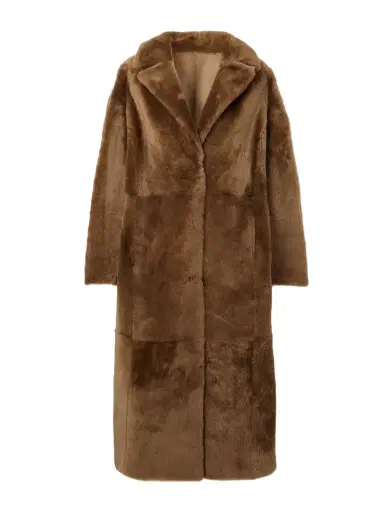 Yves Salomon Shearling Coat - Brown | Thumbnail 1 Yves Salomon Shearling Coat - Brown | Thumbnail 1