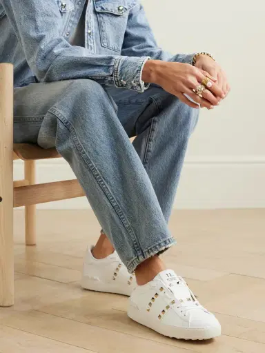 Valentino Garavani Rockstud Untitled Leather Sneakers | Thumbnail 2 Valentino Garavani Rockstud Untitled Leather Sneakers | Thumbnail 2