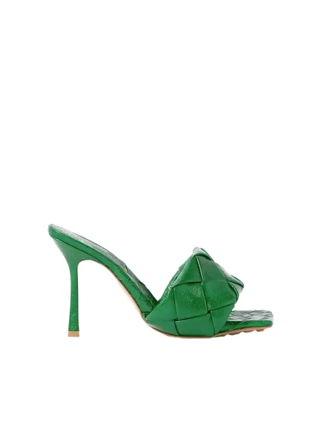 Lido Glossed-leather Mules - Green