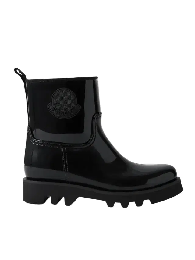 Ginette Logo-appliquéd Glossed-rubber Rain Boots - Black