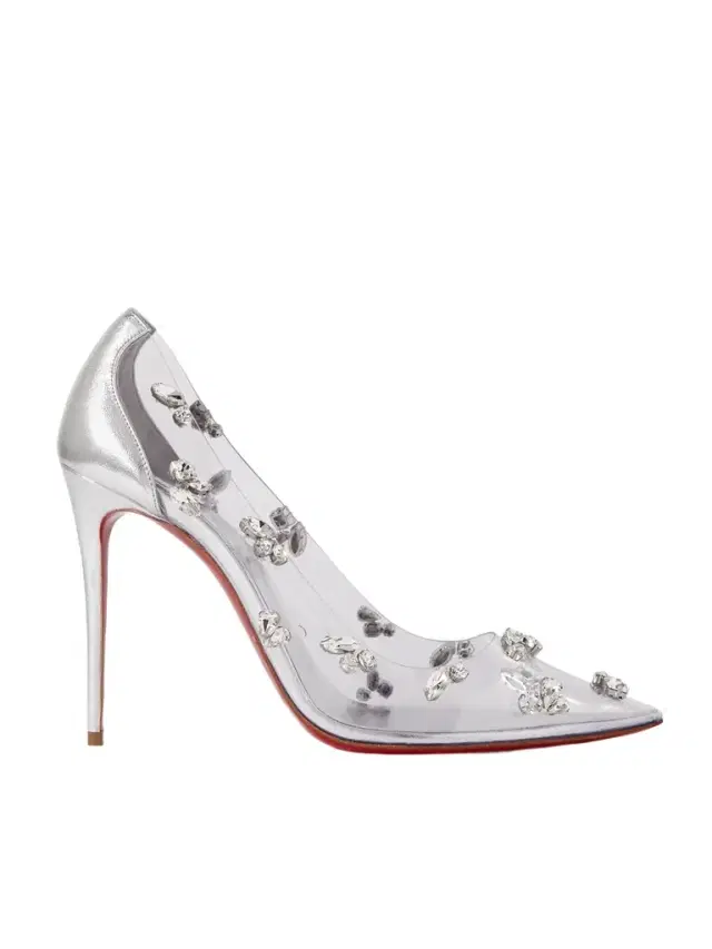 Degraqueen 100 Metallic Leather And Crystal-embellished Pvc Pumps - Silver Degraqueen 100 Metallic Leather And Crystal-embellished Pvc Pumps - Silver