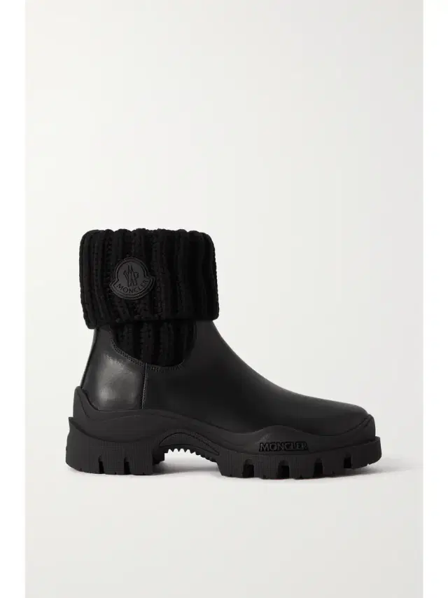 Larue Ribbed-knit And Leather Ankle Boots