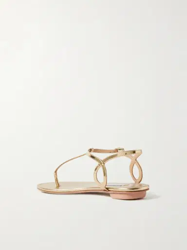 Aquazzura Almost Bare Metallic Leather Sandals | Thumbnail 4 Aquazzura Almost Bare Metallic Leather Sandals | Thumbnail 4