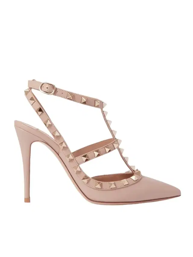 Rockstud Leather Pumps - Neutrals