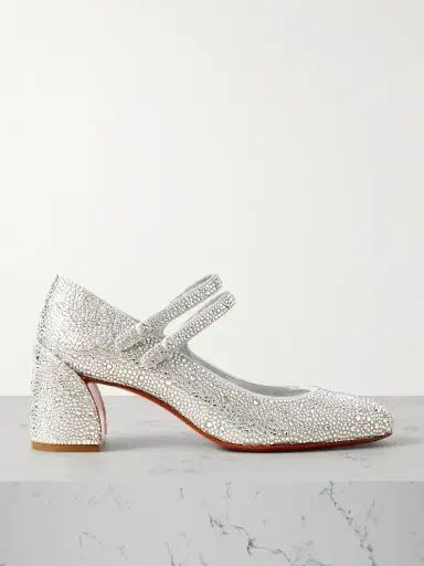 Christian Louboutin Miss Jane Strass 55 Crystal-embellished Suede Pumps | Thumbnail 1